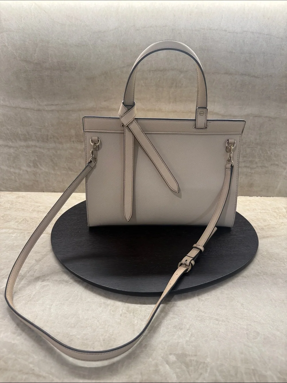 Karl Lagerfeld Taupe Studded Envelope Satchel